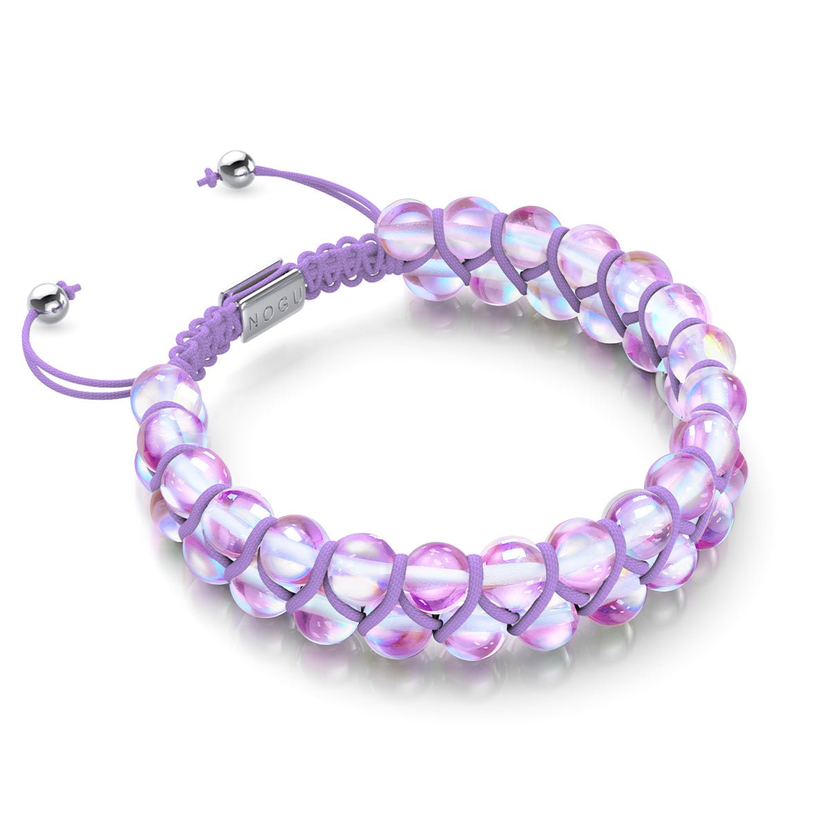 Ultraviolet | Silver | Double Galaxy Glass Bracelet – NOGU.studio